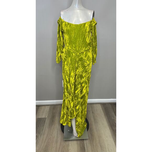 A.W.A.K.E. MODE DRAPED OFF SHOULDER DRESS CITRON SIZE 38(US4) $995 - Picture 7 of 11